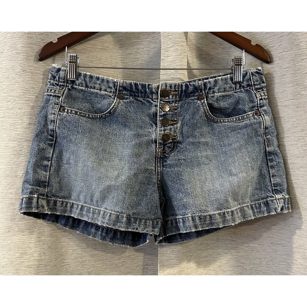 LEI Vintage Y2k Denim Shorts Size 9 Medium Wash Low Rise